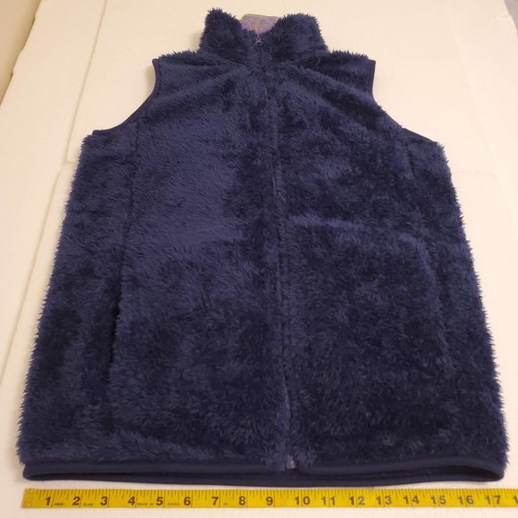 NWT Emily Stacy Womens Missy Fleece Blue Zip Up Teddy Vest w/Pockets - M - Picture 12 of 14